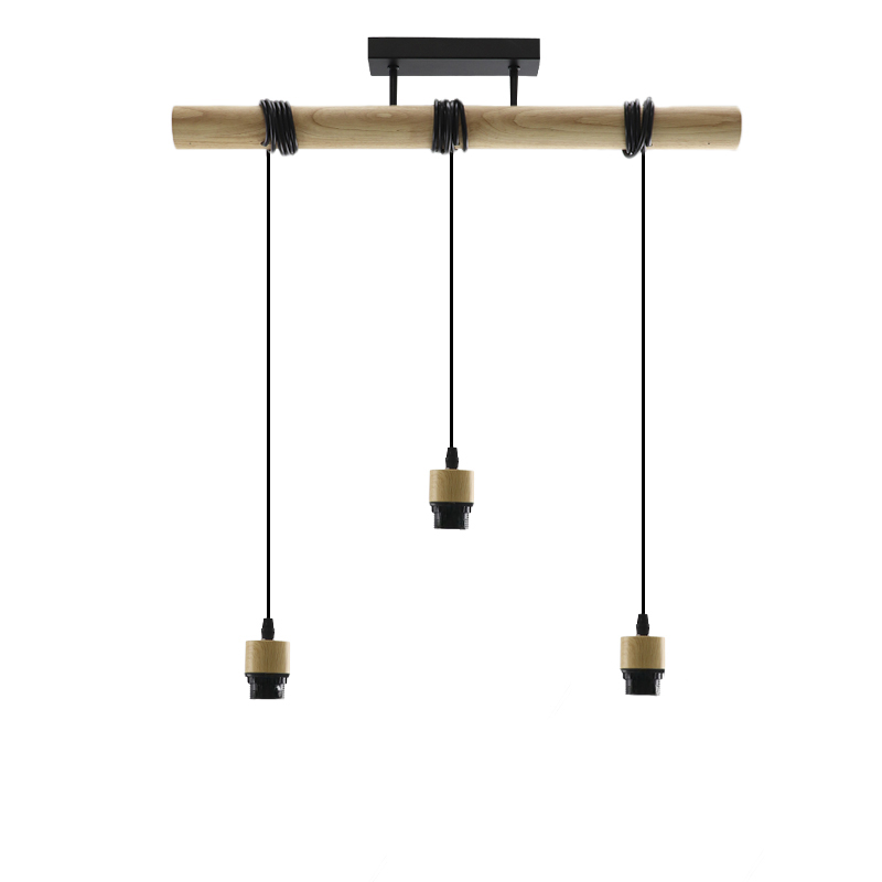 Suspension sans abat-jour bois, Rika