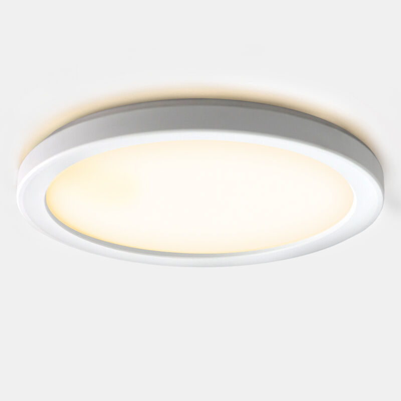 Plafonnier salle de bain blanc en plastique, Shivani, 8W, 3000K LED, IP44