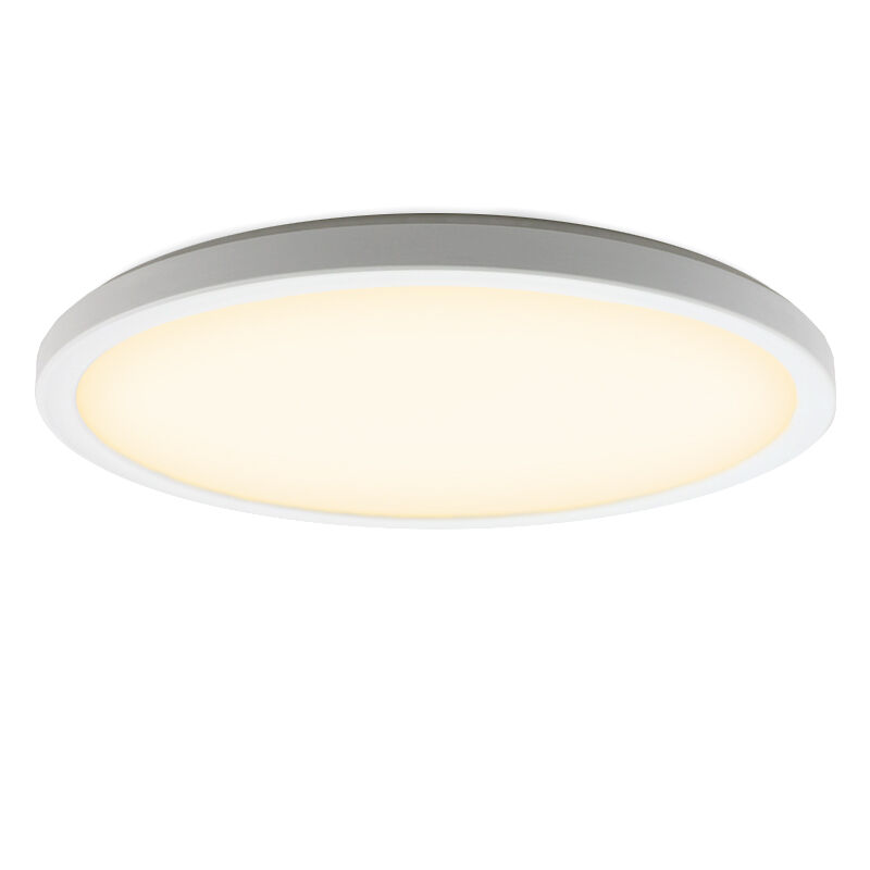 Lampe plafond blanche en plastique, Shona, 18W, 3000K LED, gradable en 3 étapes