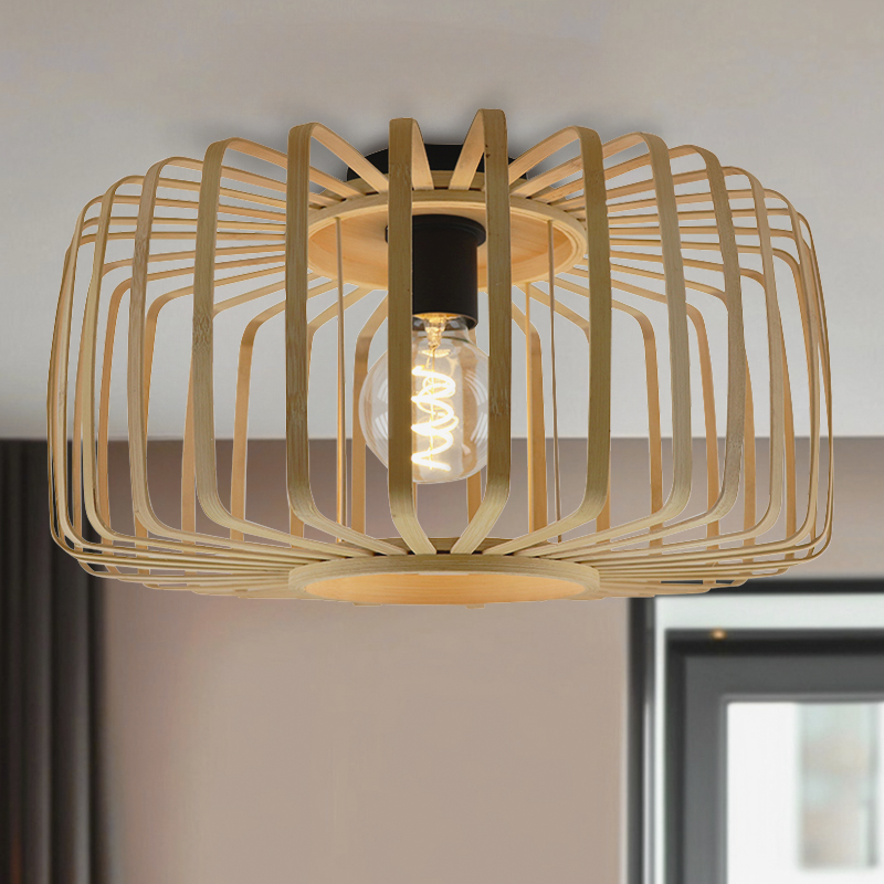 Plafonnier en bambou marron, Tina