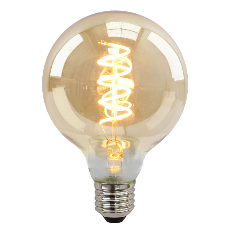Dimmable E27 ampoule LED, Tuelo, G95, 4w, ambre verre, 2200K