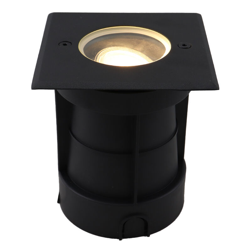 Spot encastré extérieur noir en aluminium, Catamarca, IP65, faisceau lumineux orientable