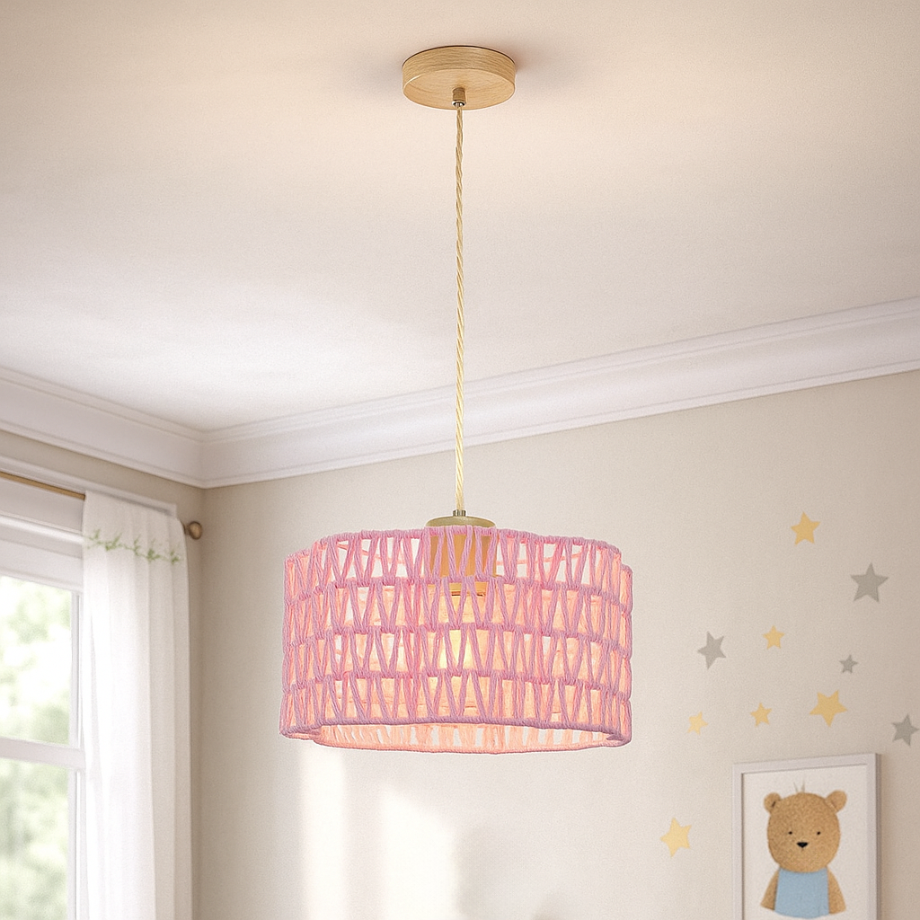 Suspension en papier rose, Mickey