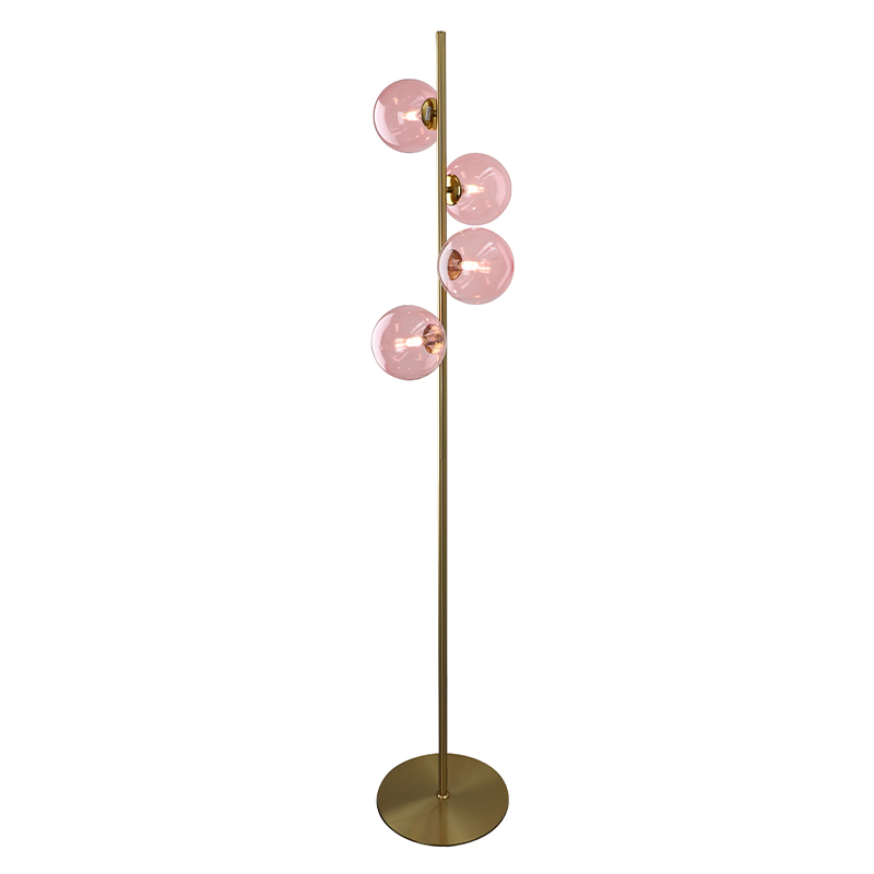 Lampadaire rose design, Remo, avec interrupteur