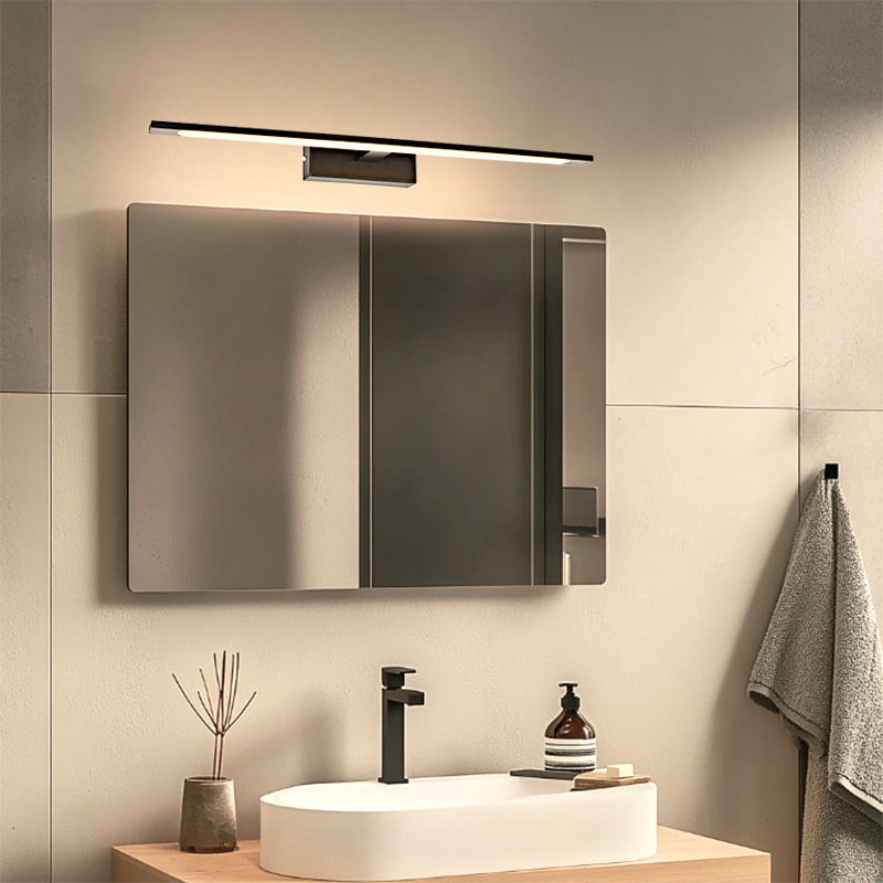 Éclairage miroir noir moderne, Steffy, 8W, 3000K LED, IP44