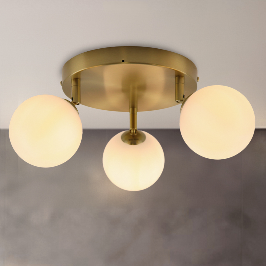 Plafonnier salle de bain blanc moderne, Amer, IP44