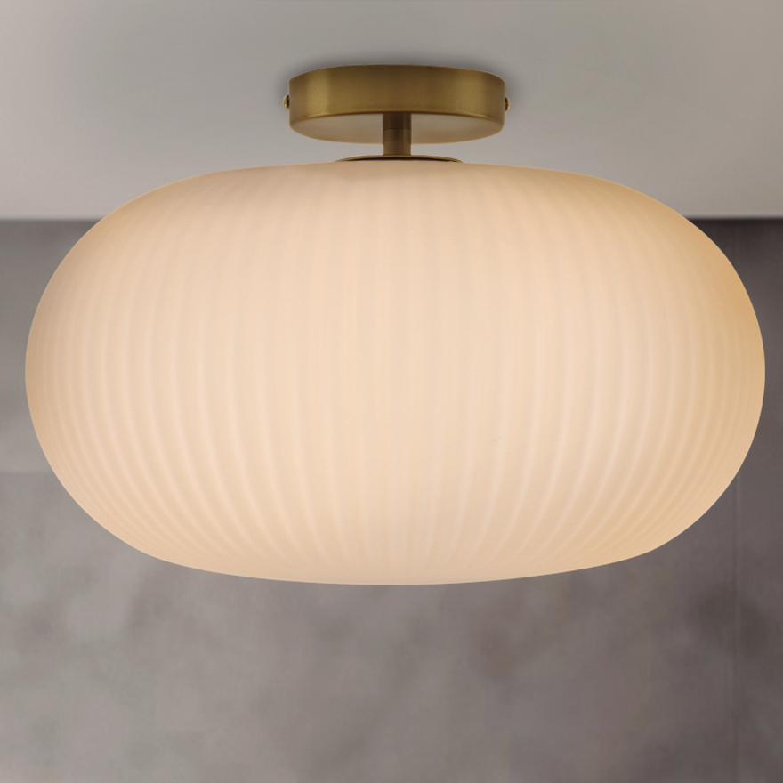 Plafonnier salle de bain blanc design, Elliot, IP44