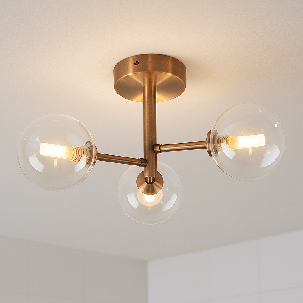 Plafonnier cuivre moderne, Amer, IP44