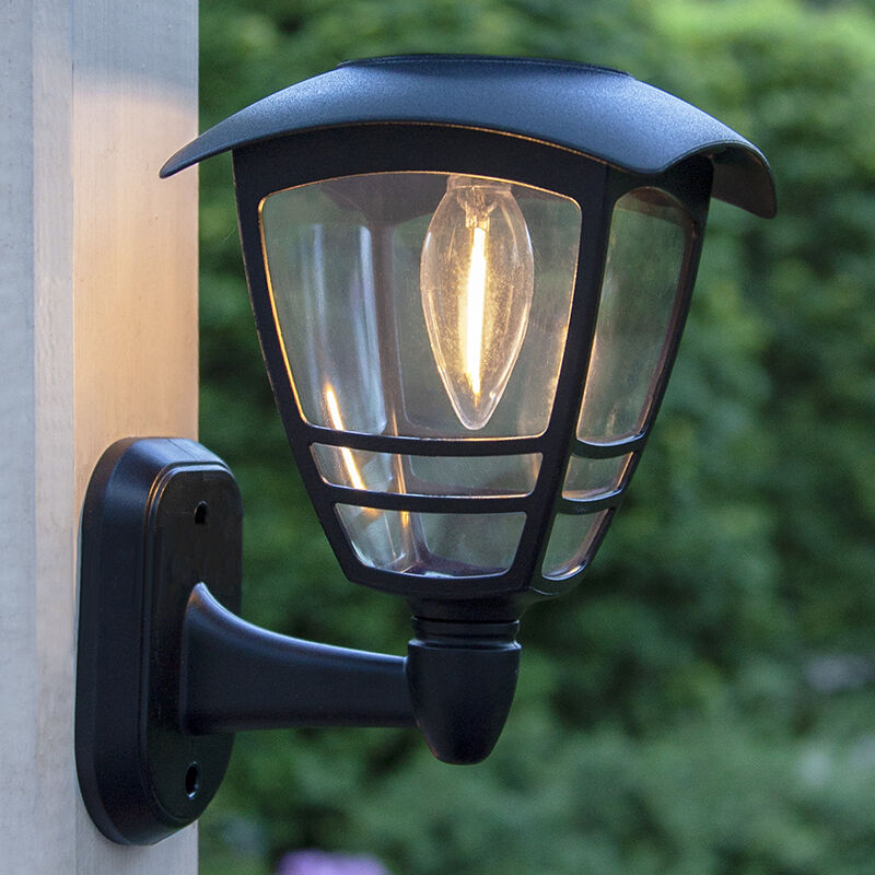 Applique solaire extérieur noire classique, Adne, 0,03W, 3000K LED, IP44