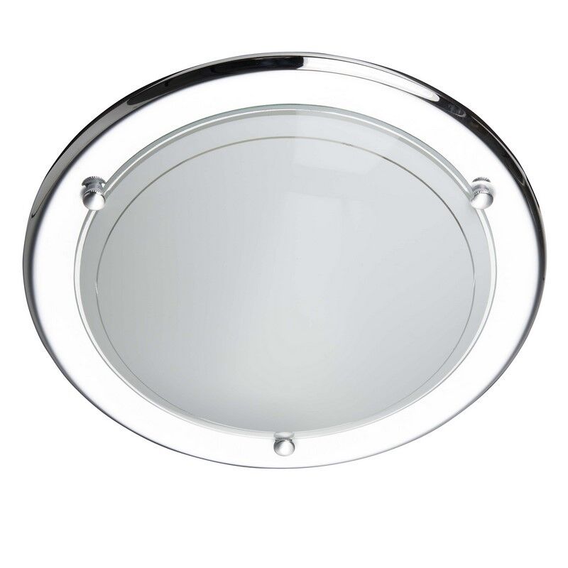 Plafonnier chromé en verre, Angely