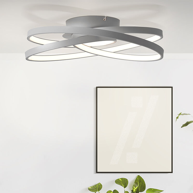 Plafonnier gris design, Milou, 40W, 3000K LED