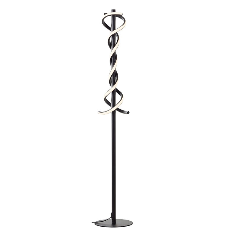 Lampadaire noir moderne, Quang, 18W, 3000K LED, avec interrupteur