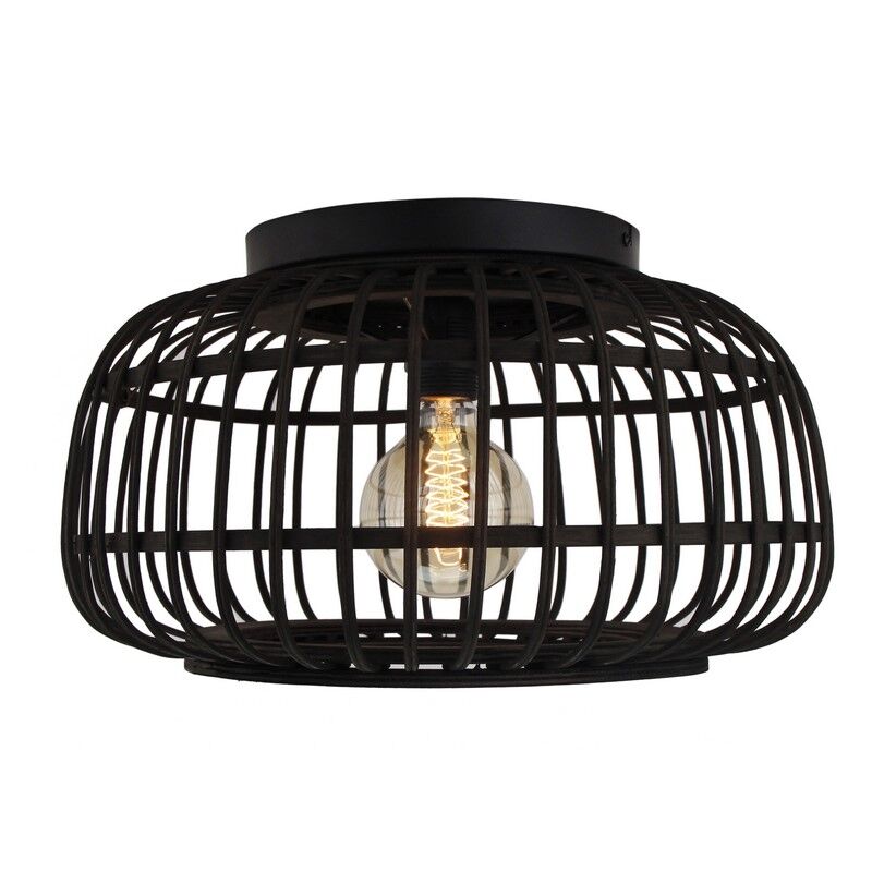 Lampe plafond noire rustique, Cherine