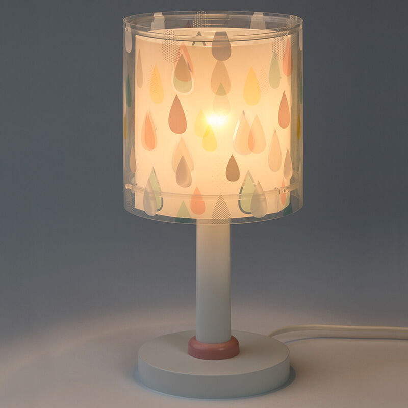 Lampe de table pour enfants en plastique multicolore, Rain, avec interrupteur