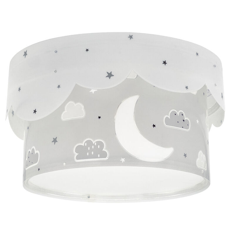 Plafonnier pour enfants en plastique gris, Moon