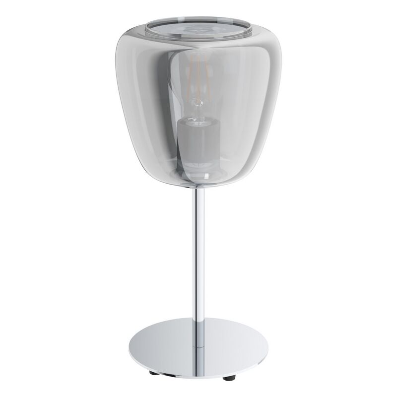 Lampe de table chromée en acier, Gauke, avec interrupteur