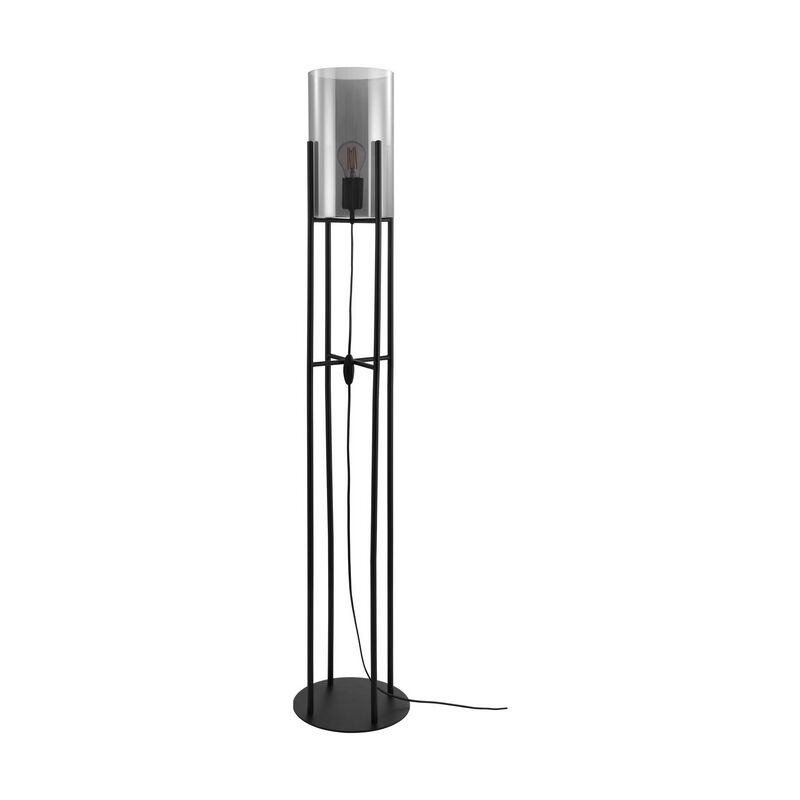 Lampadaire noir en acier, Patty, avec interrupteur
