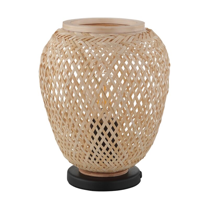 Lampe de table en bois noire, Nicole, avec interrupteur