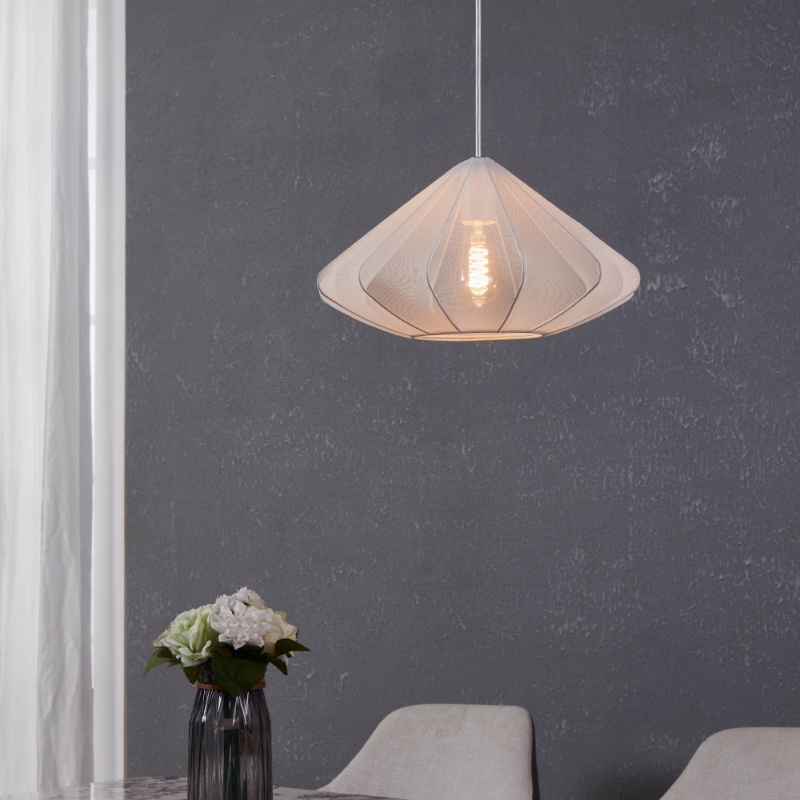 Suspension blanche en acier, Agnese