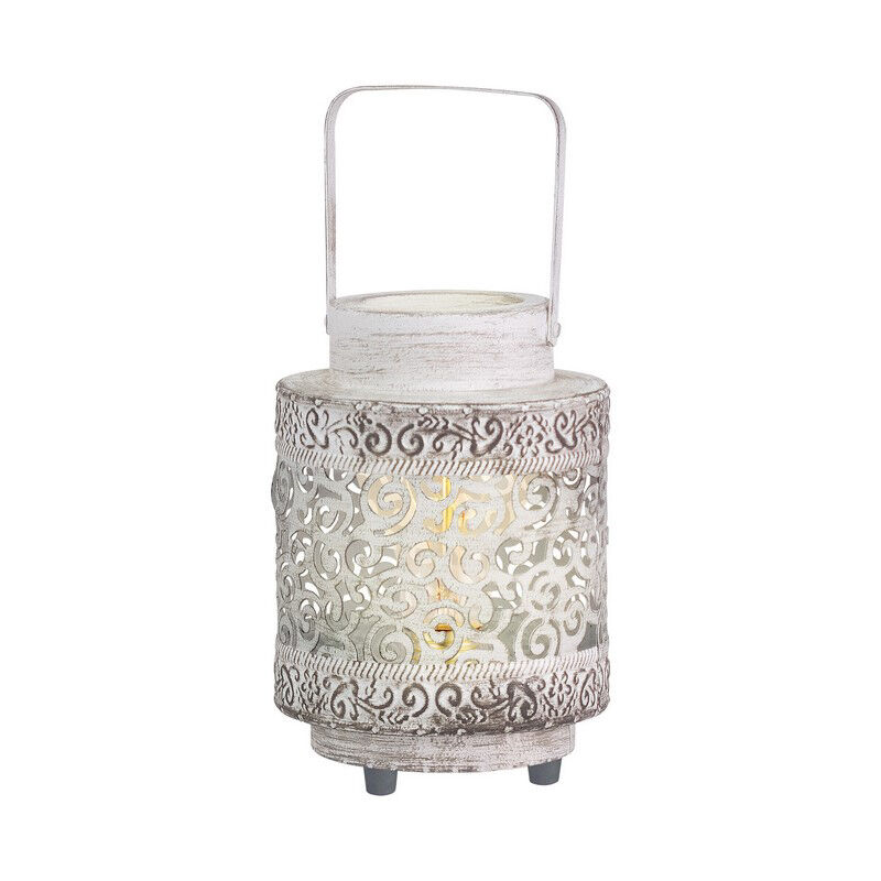 Lampe de table blanche en acier, Abdelrahman, avec interrupteur