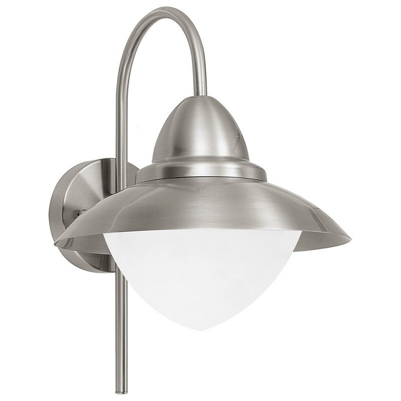 Luminaire extérieur argenté en verre, Elayza, IP44