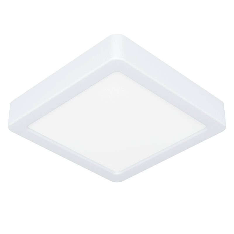 Lampe plafond blanche en plastique, Geraldo, 11W, 3000K LED