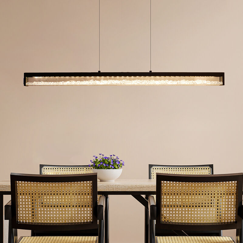 Suspension noire en cristal, Aarnoud, 6W, blanc chaud à froid réglable LED, avec variateur tactile