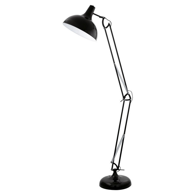 Lampadaire noir en métal, Josha, avec interrupteur