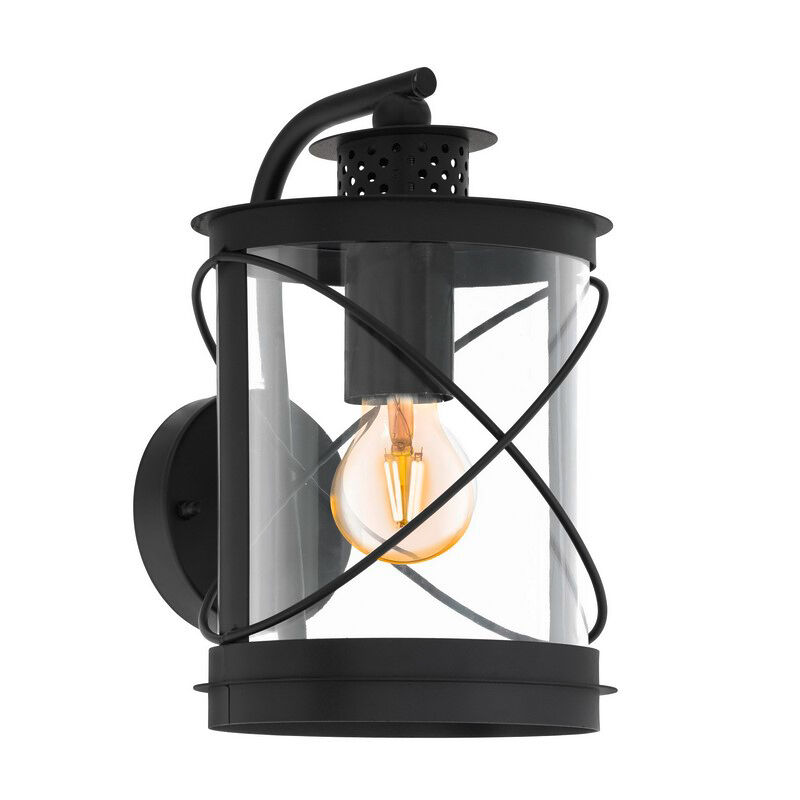 Luminaire extérieur noir en plastique, Alisia, IP44