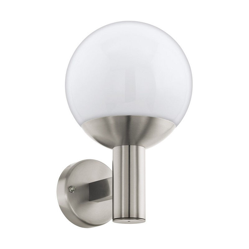 Luminaire extérieur argenté en acier inoxydable, Baukje, IP44