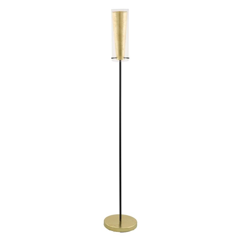 Lampadaire doré en acier, Barceno, avec interrupteur