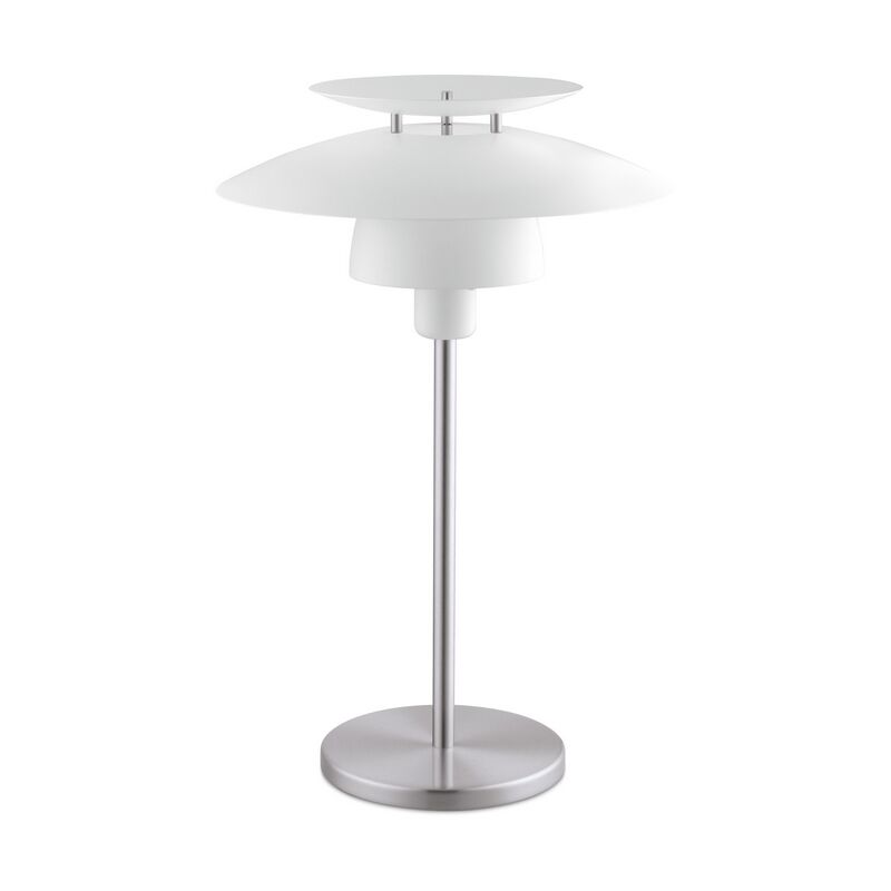 Lampe de table nickel en acier, Lariana, avec interrupteur
