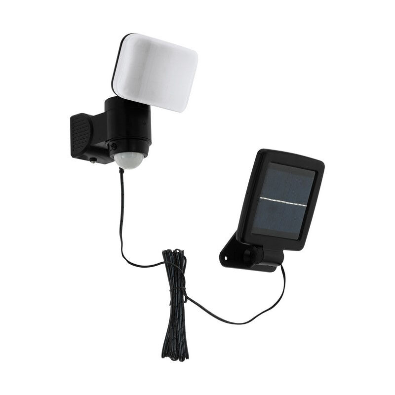 Applique solaire extérieur noire en plastique, Frits, 5W, 6500K LED, IP44