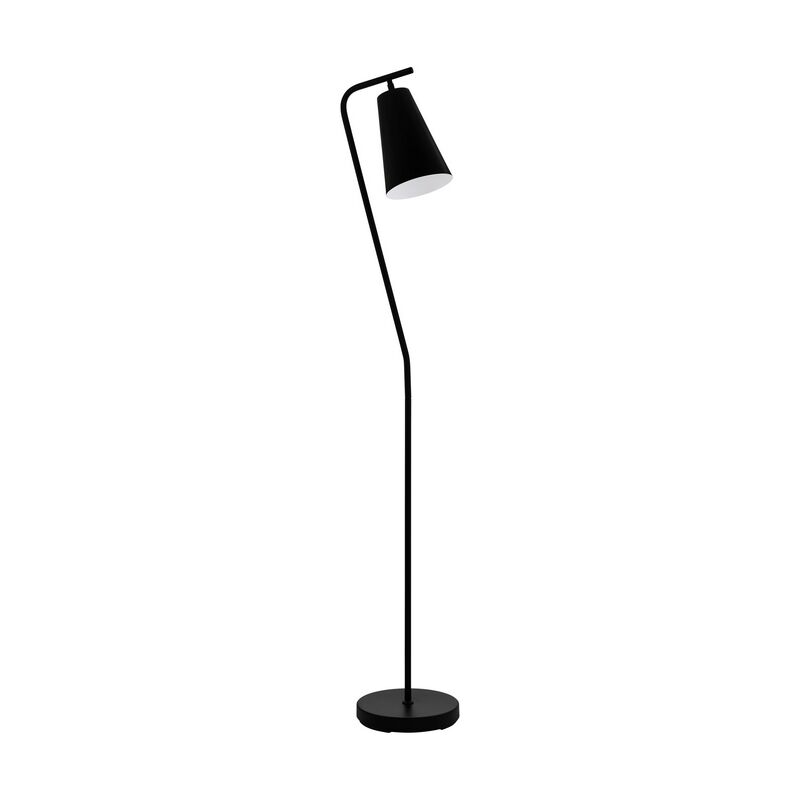 Lampadaire blanc en acier, Silvio, avec interrupteur