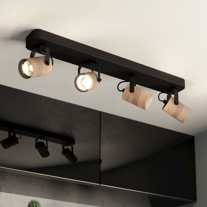 Spot plafond en bois noir, Thierry