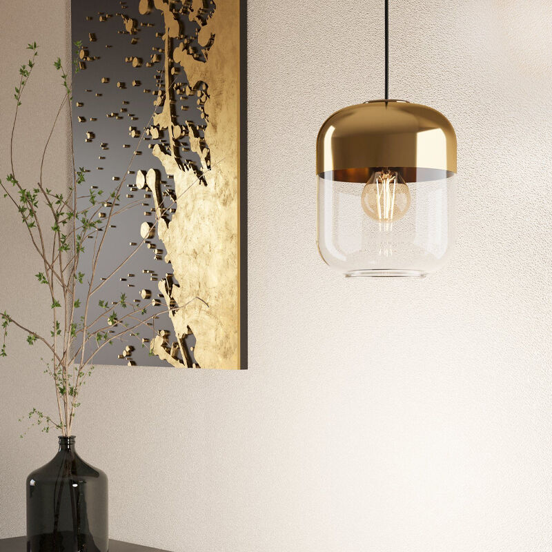 Suspension dorée en verre, Jeanny
