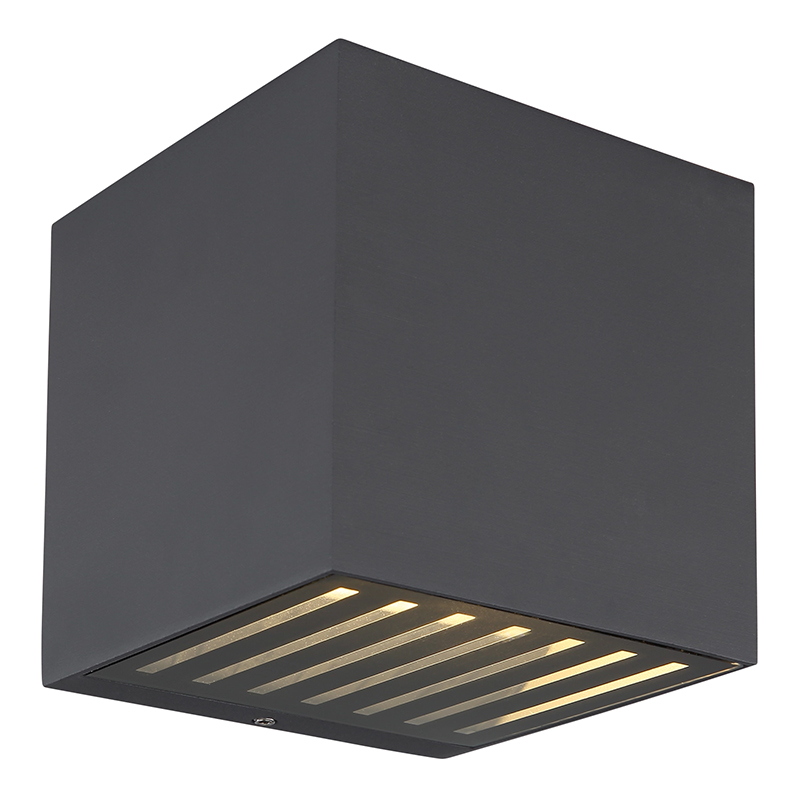 Applique up and down anthracite en aluminium, Moesha, 6W, 3000K LED, IP54
