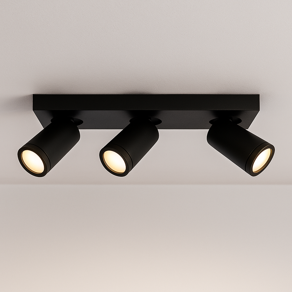 Spot plafond noir moderne, Kenan, IP44