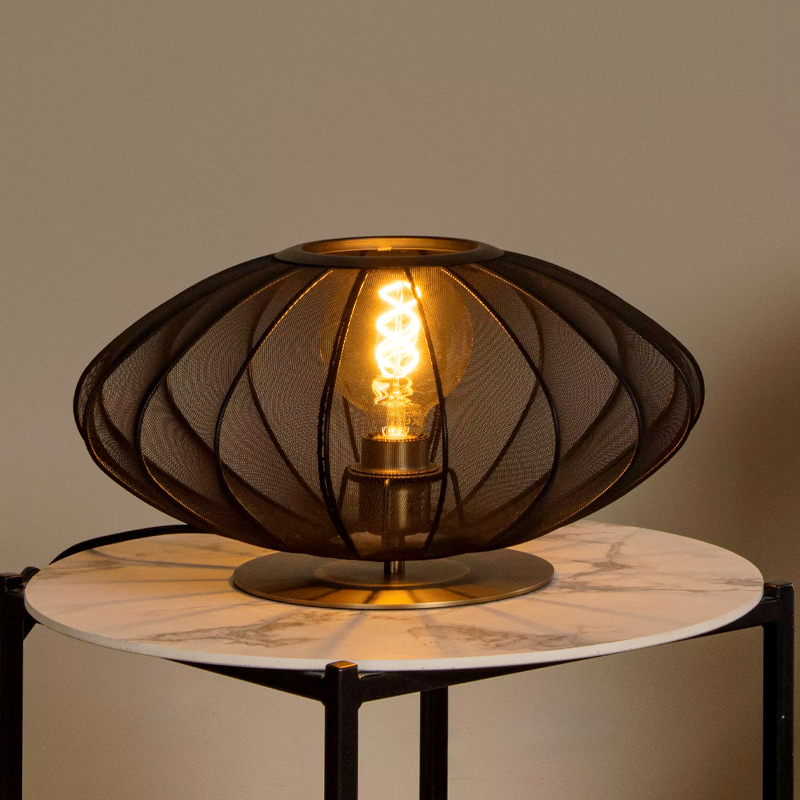 Lampe de table moderne noire, Corina, avec interrupteur