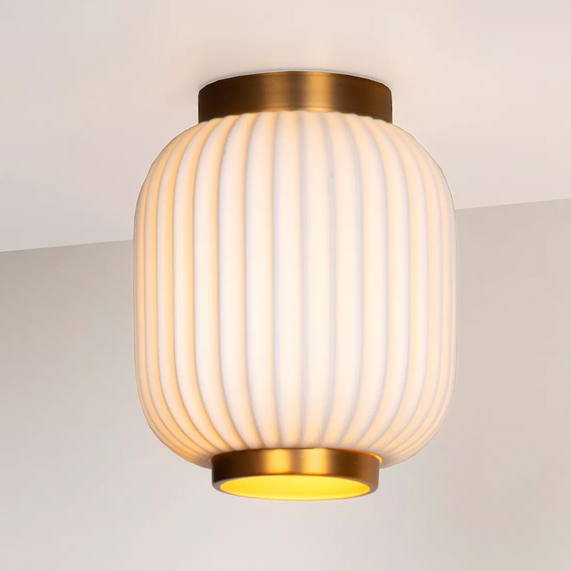 Lampe plafond en céramique dorée, Gosse