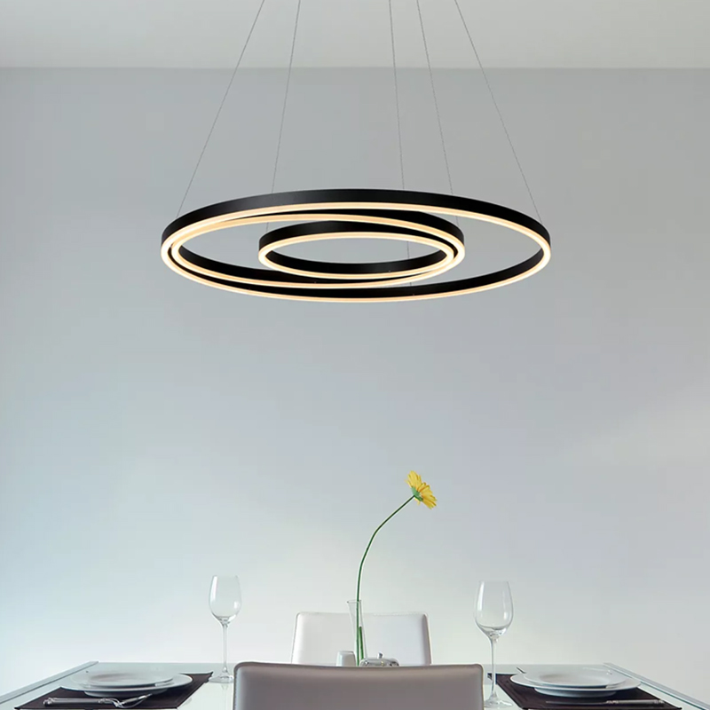 Suspension moderne noire, Triniti, 32W, 3000K LED