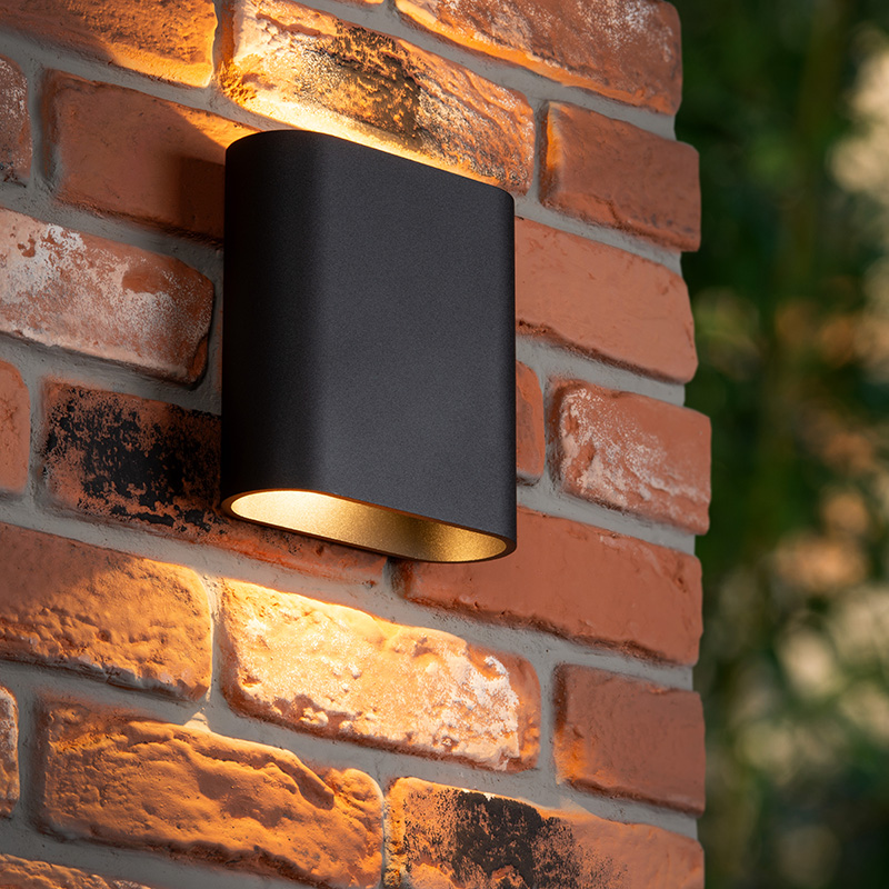 Applique up and down moderne noire, Atila, 5W, 2700K LED, IP54