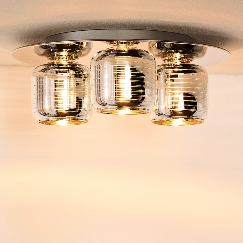 Lampe plafond moderne chromée, Eryn