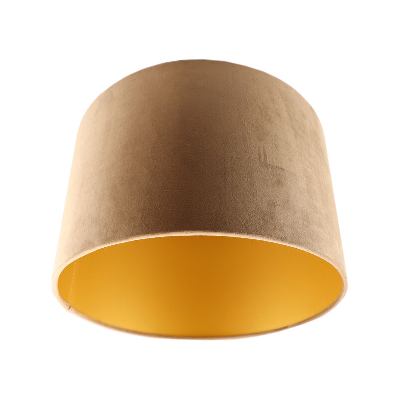 Abat-jour en velours d'or Madelyn, Tissu, moderne