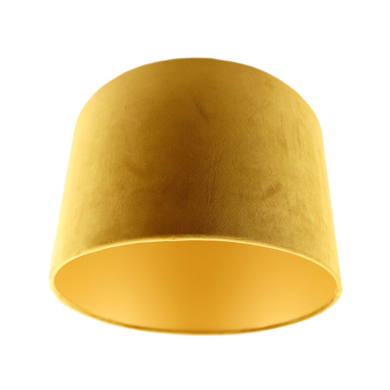 Abat-jour en velours jaune Madelyn, Tissu, moderne