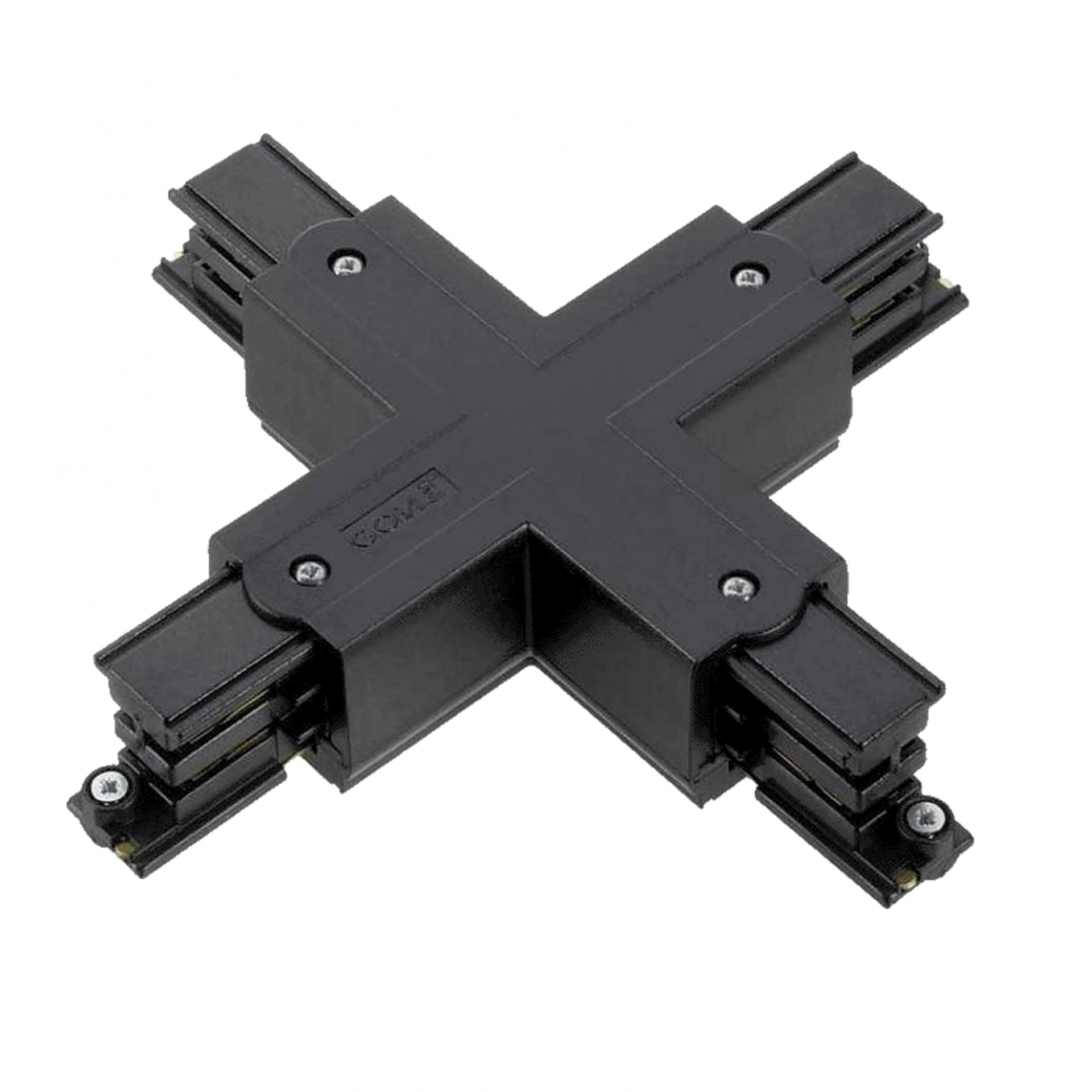 Connecteur en forme de X pour éclairage sur rail triphasé, noir, Pro