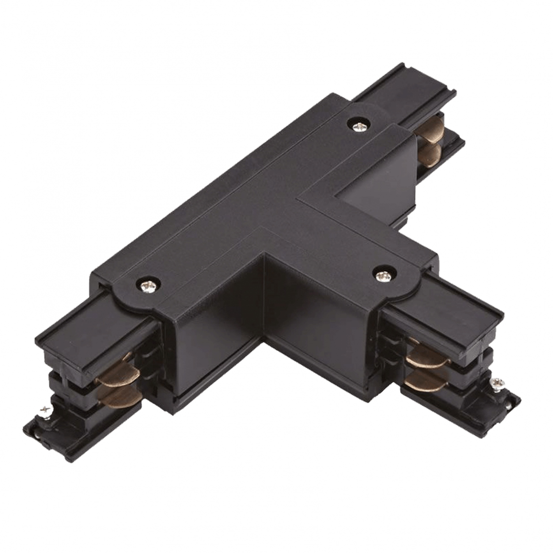 Connecteur en forme de T pour éclairage sur rail triphasé, droite 2, noir, Pro