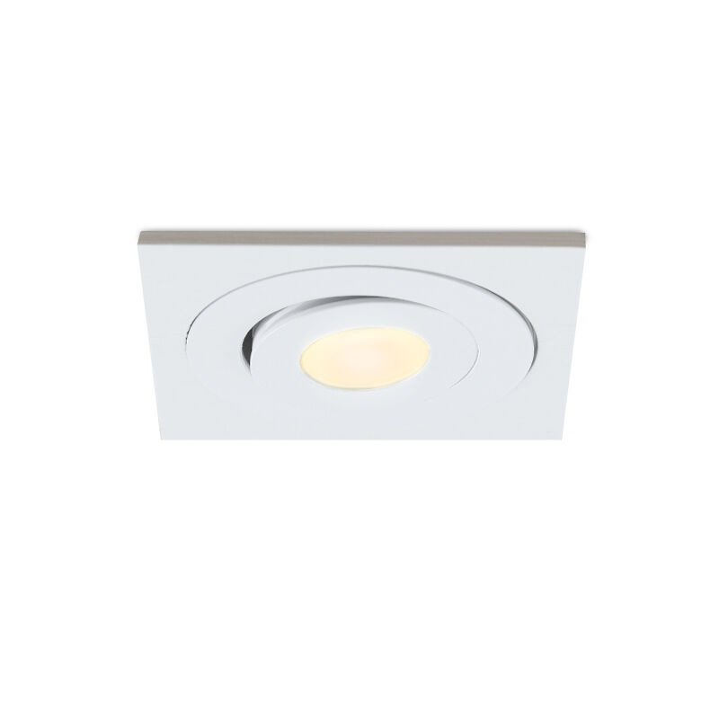 Rona spot encastré veranda carré orientable, IP44, gradable, blanc