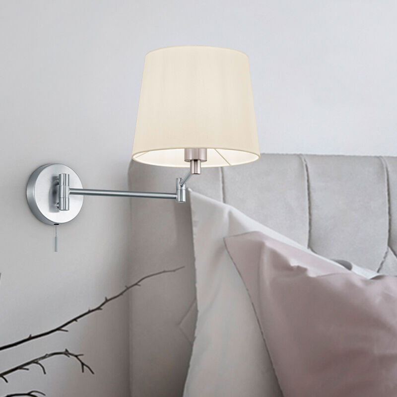 Applique murale classique nickel, Niva, avec interrupteur à tirette