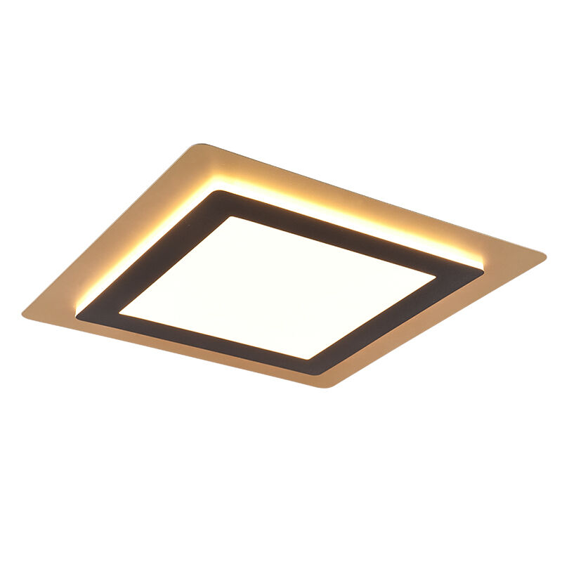Lampe plafond moderne dorée, Frans, 46W, blanc chaud à froid réglable LED, avec télécommande